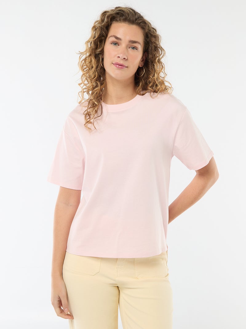 T-shirt oversize a girocollo Rosa - Kiabi