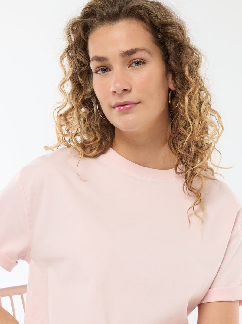 T-shirt oversize a girocollo Rosa - Kiabi