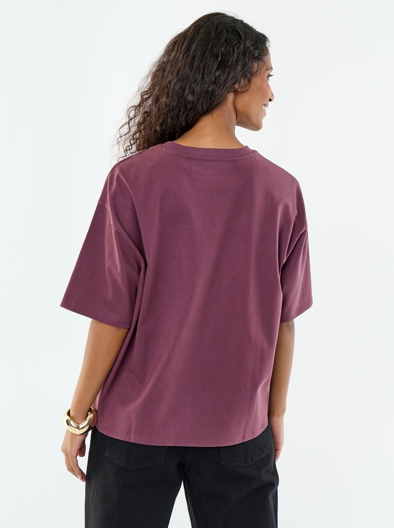 T-shirt oversize a girocollo Viola - Kiabi