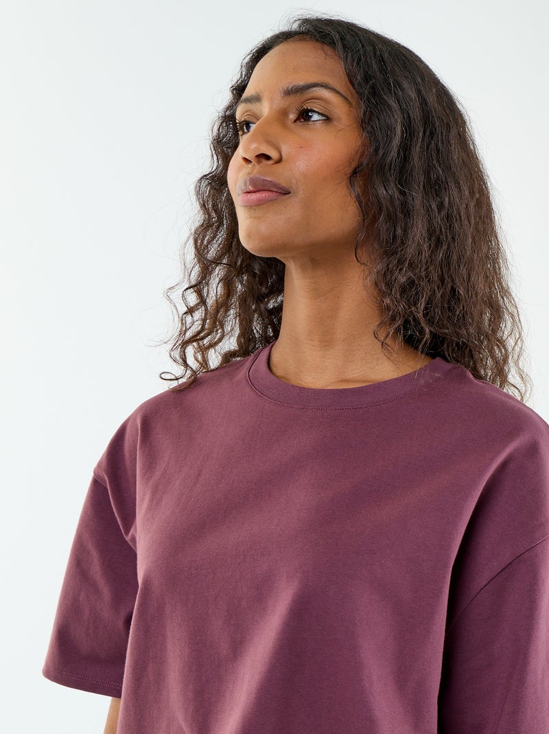 T-shirt oversize a girocollo Viola - Kiabi