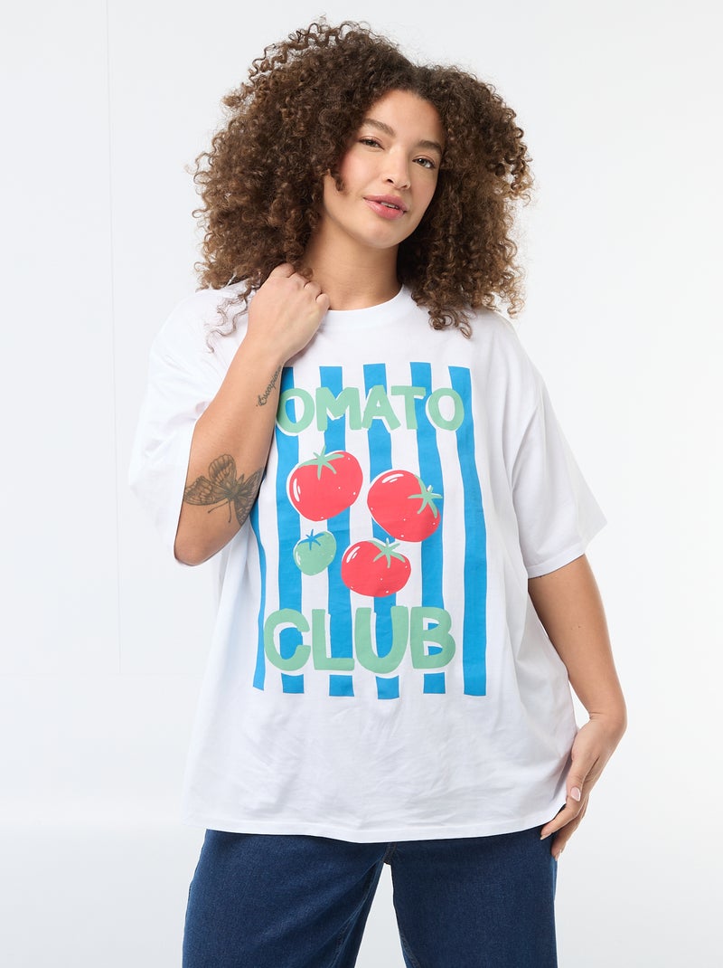 T-shirt oversize a maniche corte Bianco - Kiabi