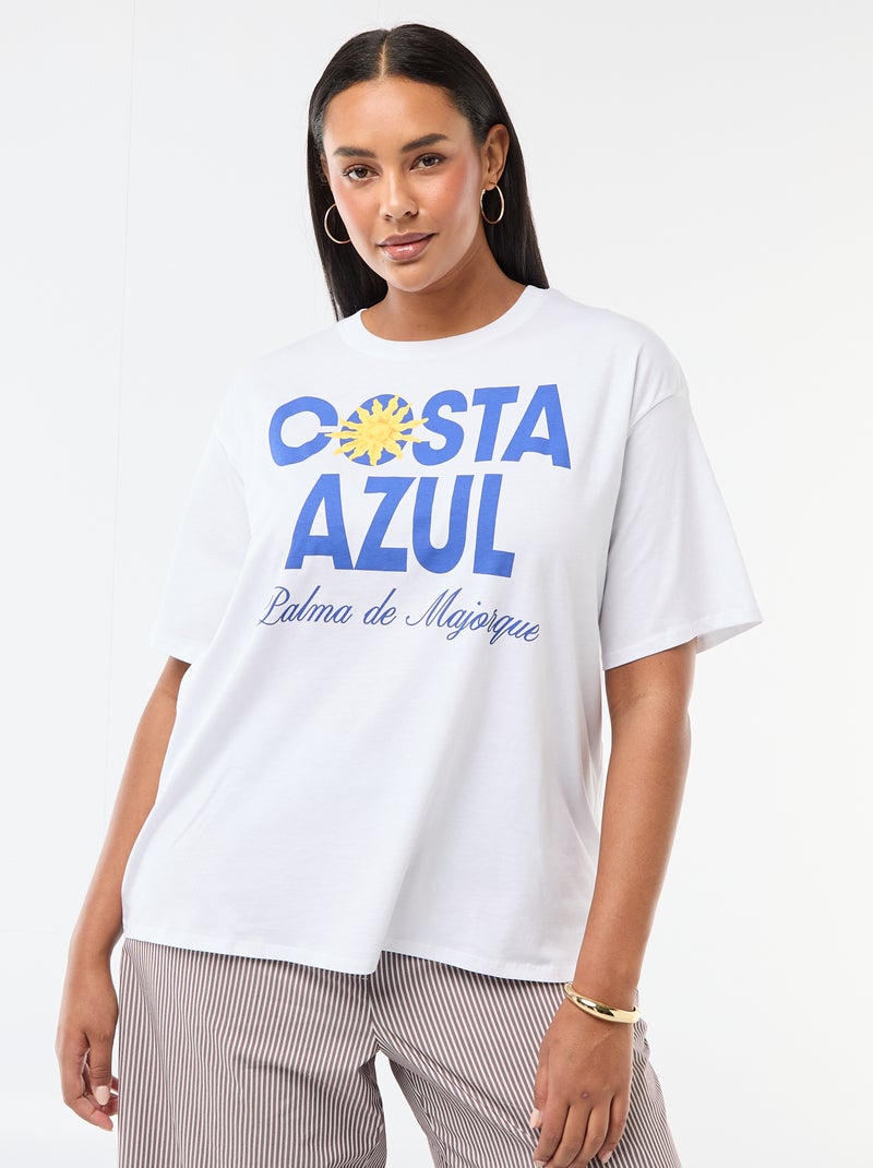 T-shirt oversize a maniche corte Bianco - Kiabi