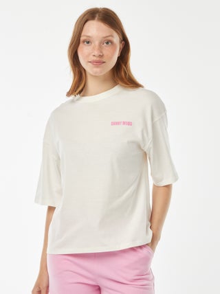T-shirt oversize a maniche corte con stampa 'conchiglie'