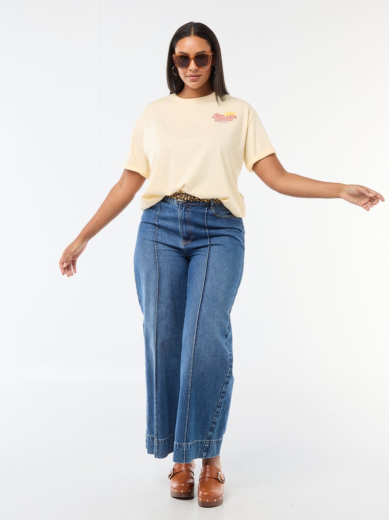 T-shirt oversize a maniche corte Giallo - Kiabi