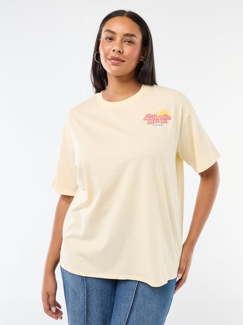 T-shirt oversize a maniche corte Giallo - Kiabi