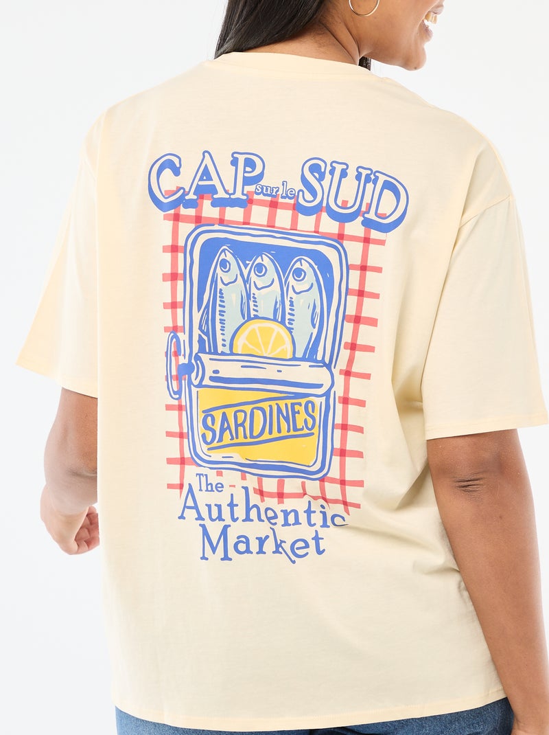 T-shirt oversize a maniche corte Giallo - Kiabi