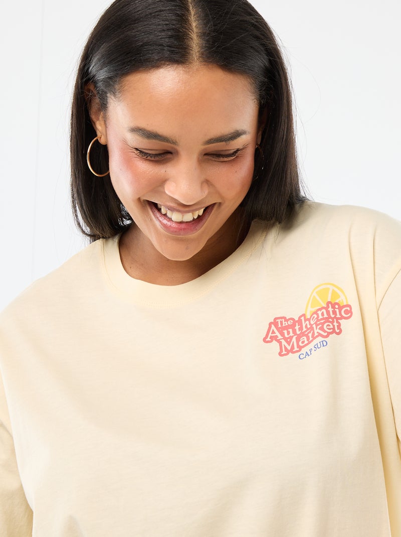 T-shirt oversize a maniche corte Giallo - Kiabi