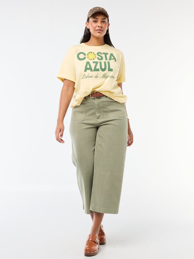 T-shirt oversize a maniche corte Giallo - Kiabi