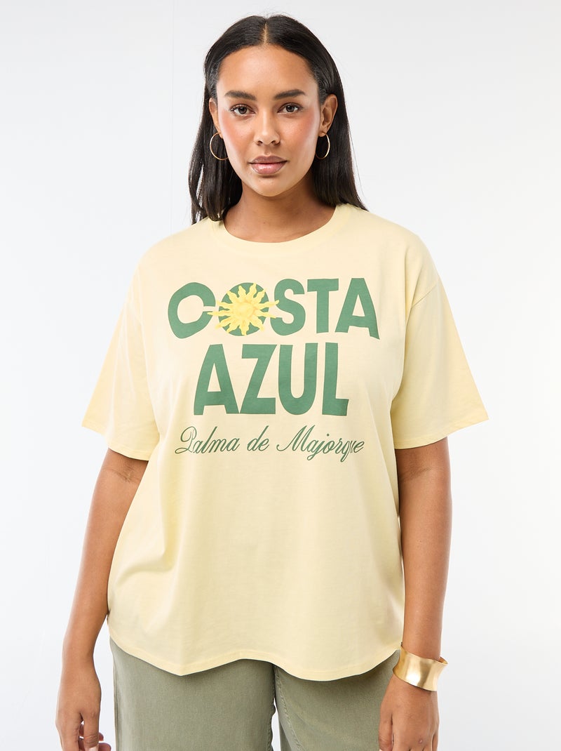 T-shirt oversize a maniche corte Giallo - Kiabi