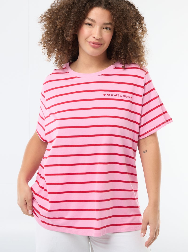 T-shirt oversize a maniche corte Rosa - Kiabi
