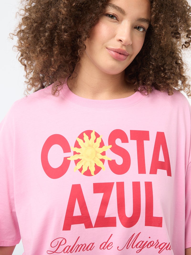 T-shirt oversize a maniche corte Rosa - Kiabi