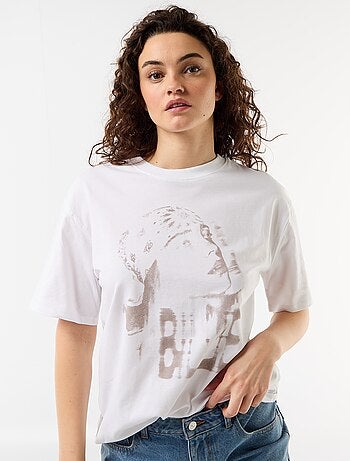 T-shirt oversize Billie Ellish a maniche corte