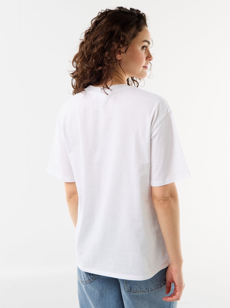T-shirt oversize Billie Ellish a maniche corte Bianco - Kiabi