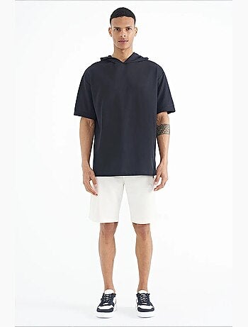 T-shirt oversize con cappuccio e maniche corte tommy