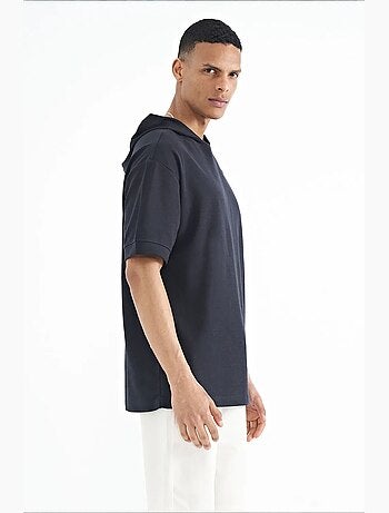 T-shirt oversize con cappuccio e maniche corte tommy