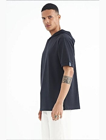 T-shirt oversize con cappuccio e maniche corte tommy