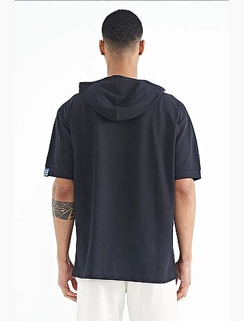 T-shirt oversize con cappuccio e maniche corte tommy