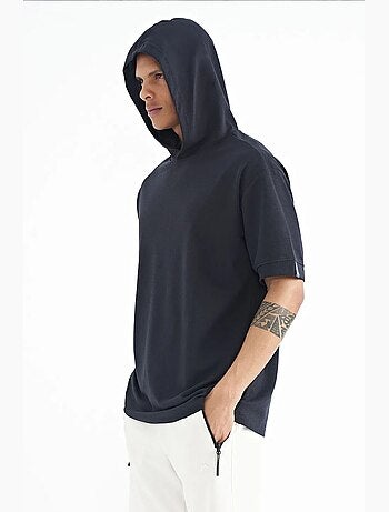 T-shirt oversize con cappuccio e maniche corte tommy