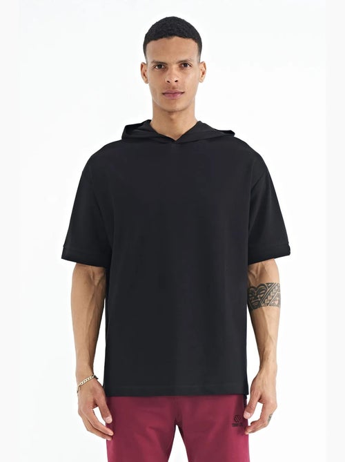 T-shirt oversize con cappuccio e maniche corte tommy - Kiabi
