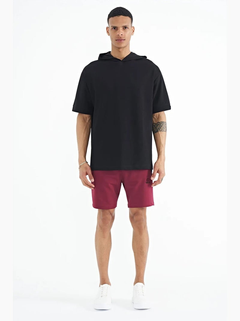 T-shirt oversize con cappuccio e maniche corte tommy Nero - Kiabi