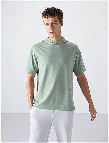 T-shirt oversize con cappuccio e maniche corte tommy