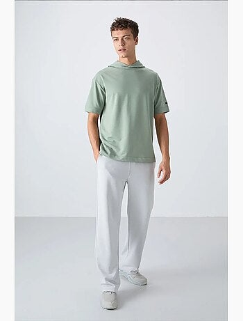 T-shirt oversize con cappuccio e maniche corte tommy