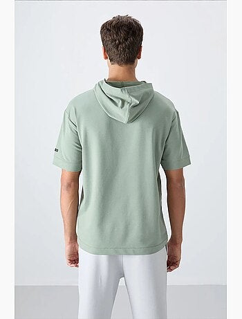 T-shirt oversize con cappuccio e maniche corte tommy