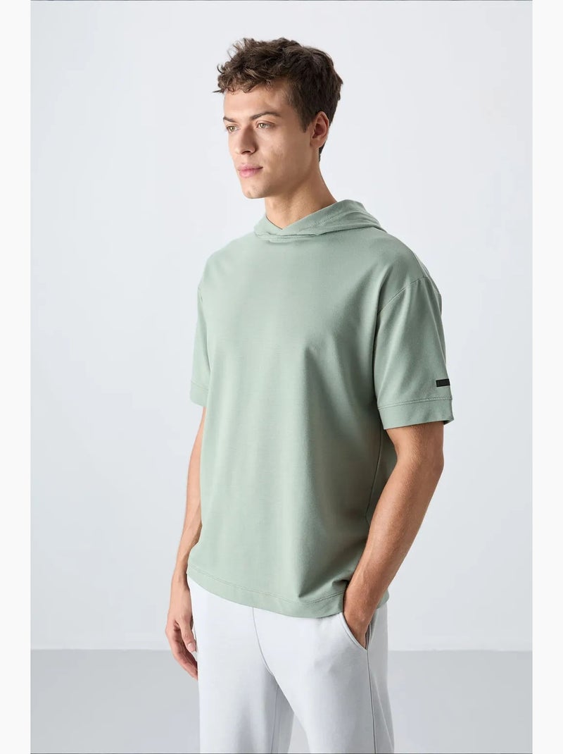 T-shirt oversize con cappuccio e maniche corte tommy Verde menta - Kiabi