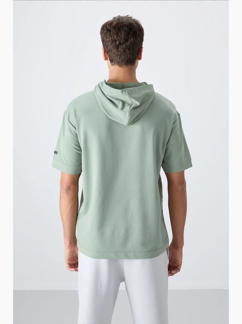 T-shirt oversize con cappuccio e maniche corte tommy Verde menta - Kiabi