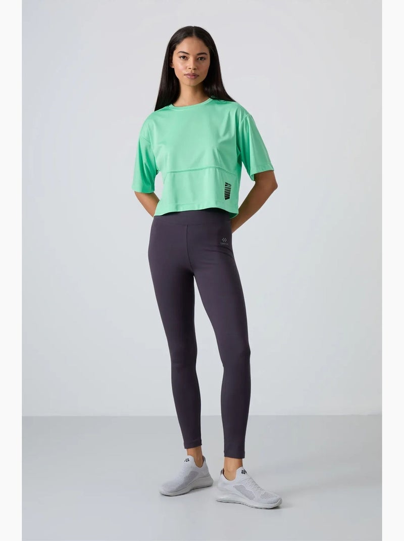 T-shirt oversize con collo rotondo e tasca tommy Verde menta - Kiabi