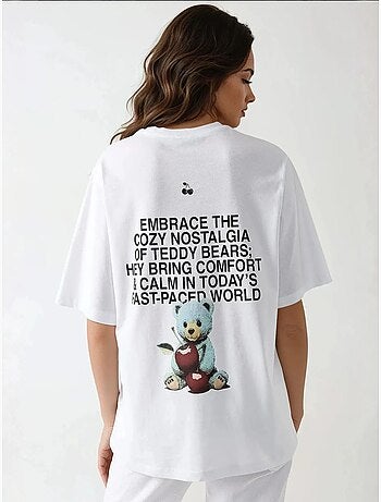 T-shirt oversize con girocollo e stampa hiccup