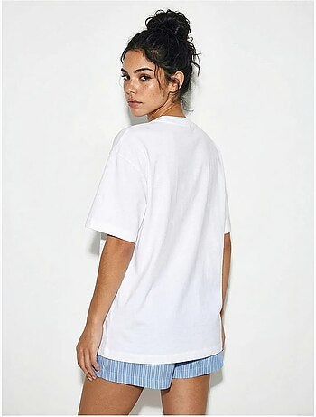 T-shirt oversize con girocollo e stampa lucci