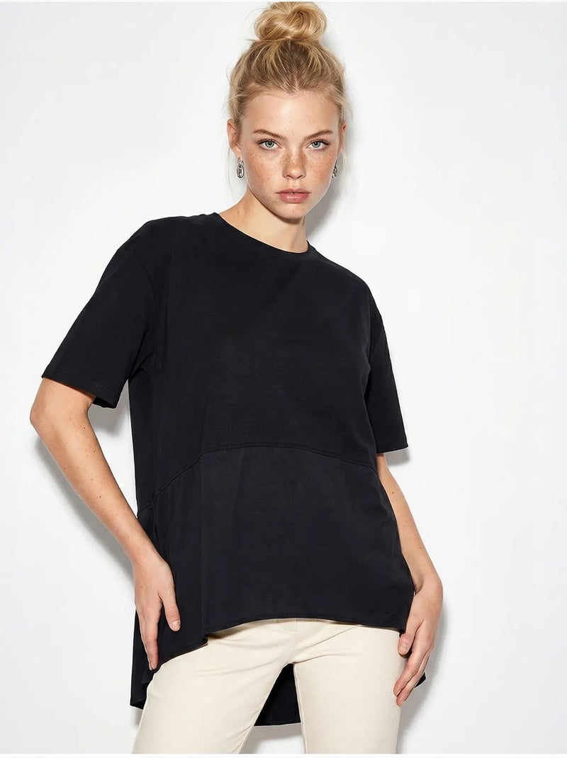 T-shirt oversize con girocollo lucci Nero - Kiabi