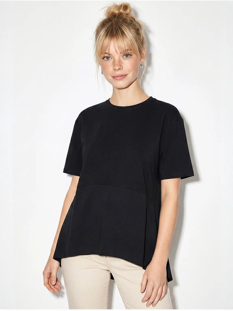 T-shirt oversize con girocollo lucci Nero - Kiabi