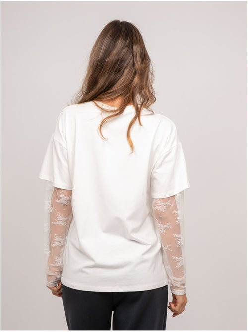 T-shirt oversize con maniche in pizzo falea - Kiabi