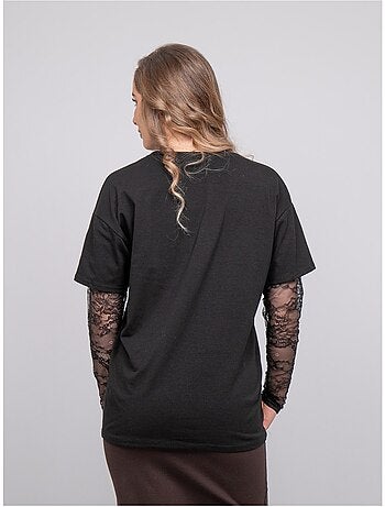 T-shirt oversize con maniche in pizzo falea