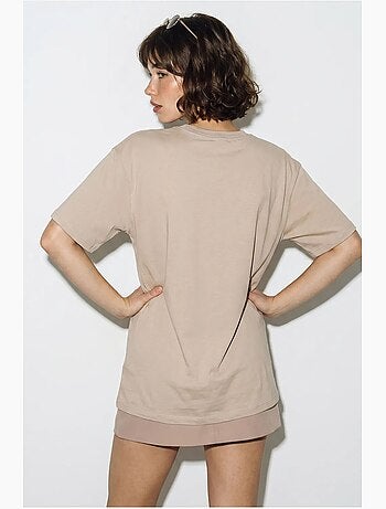 T-shirt oversize con scollo a v e stampa lucci