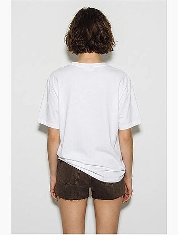 T-shirt oversize con scollo a v e stampa lucci