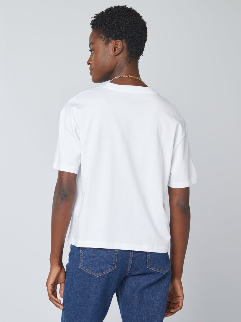 T-shirt oversize con scollo tondo bianco - Kiabi