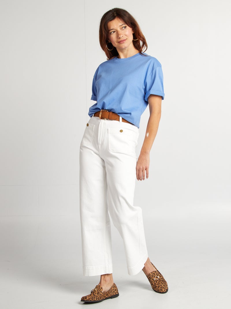 T-shirt oversize con scollo tondo BLU - Kiabi