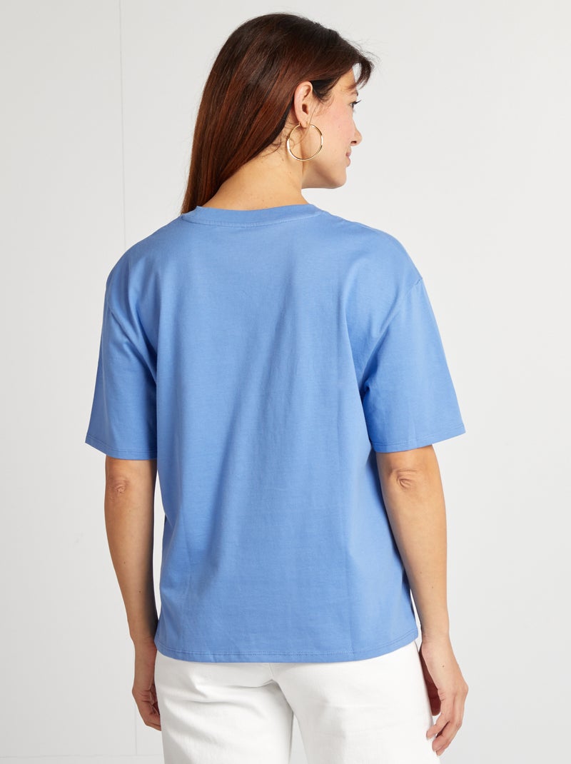T-shirt oversize con scollo tondo BLU - Kiabi