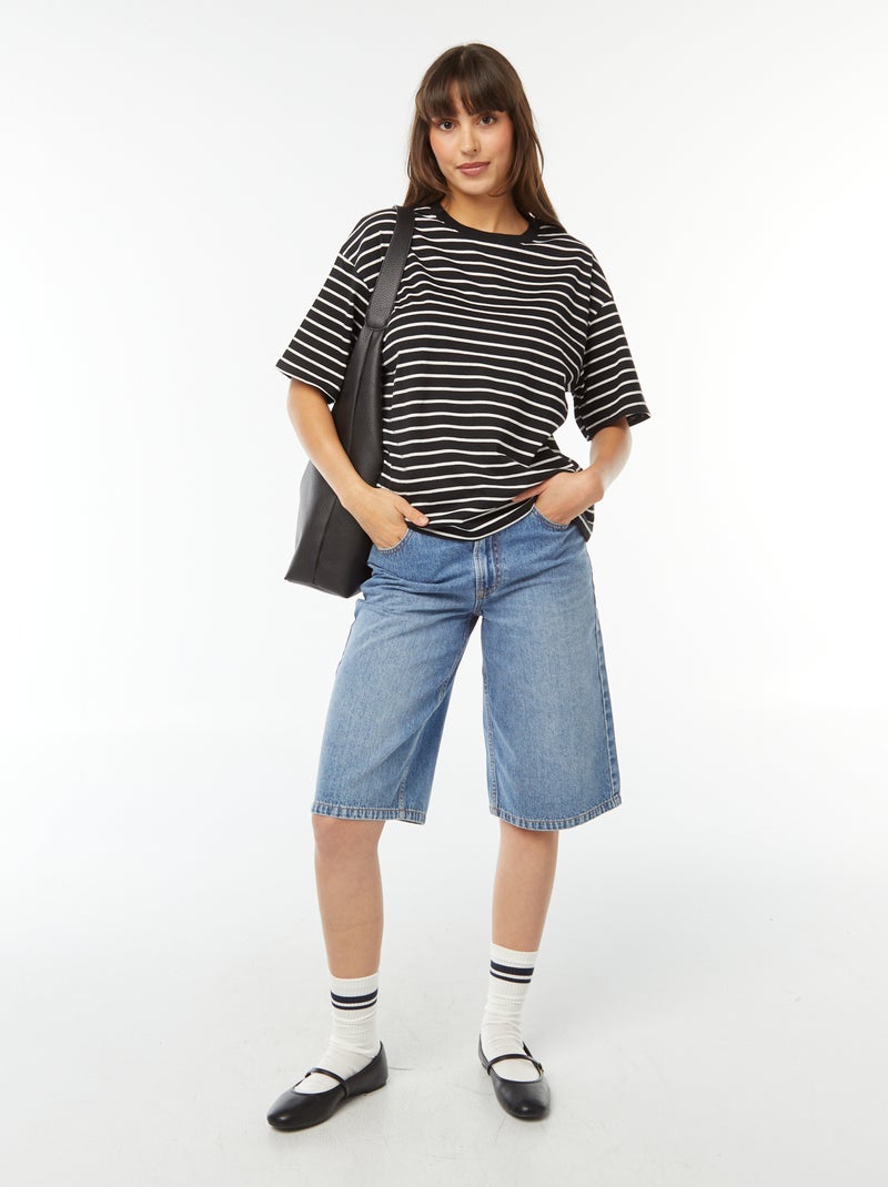 T-shirt oversize con scollo tondo Nero - Kiabi