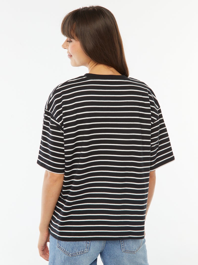T-shirt oversize con scollo tondo Nero - Kiabi
