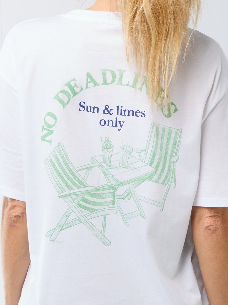 T-shirt oversize con scritta Bianco - Kiabi