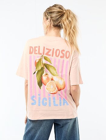 T-shirt oversize con scritta