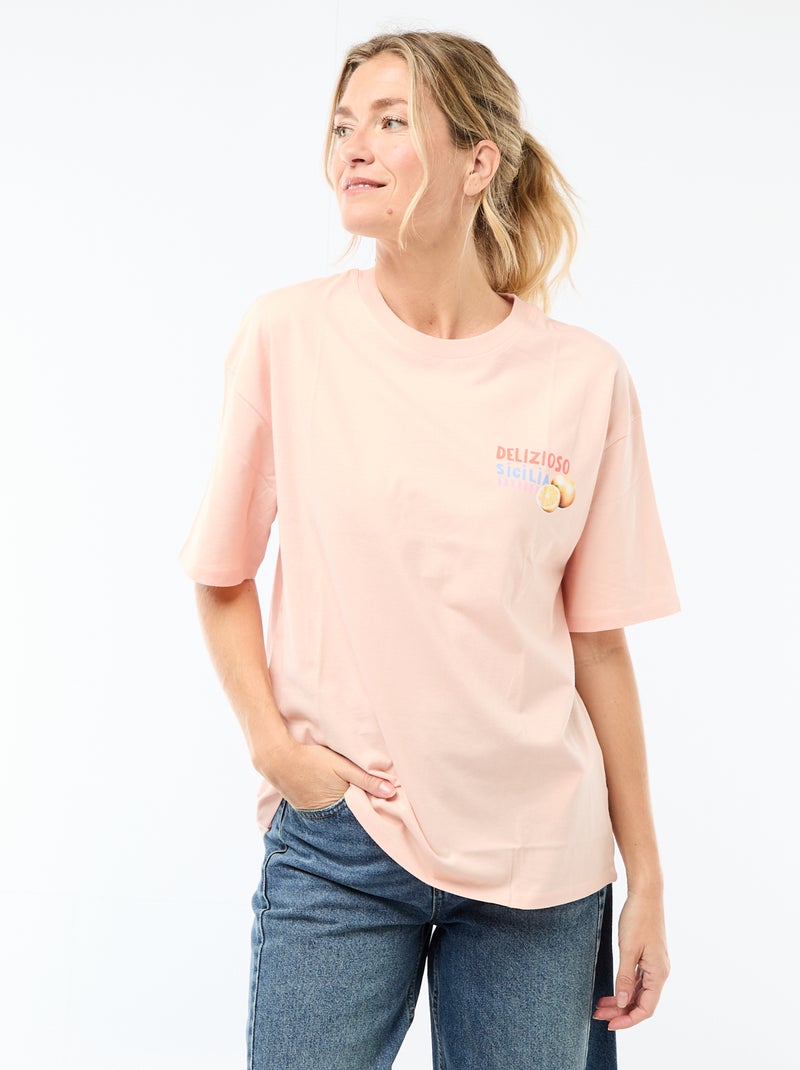 T-shirt oversize con scritta Bianco - Kiabi