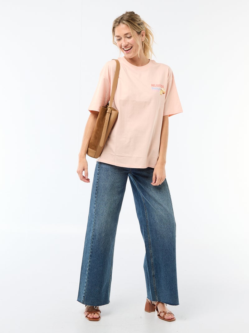 T-shirt oversize con scritta Bianco - Kiabi