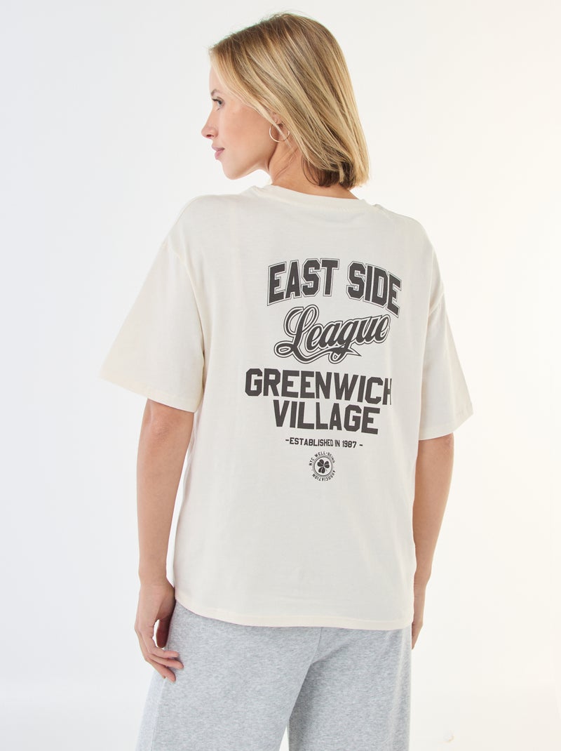 T-shirt oversize con scritta Bianco - Kiabi