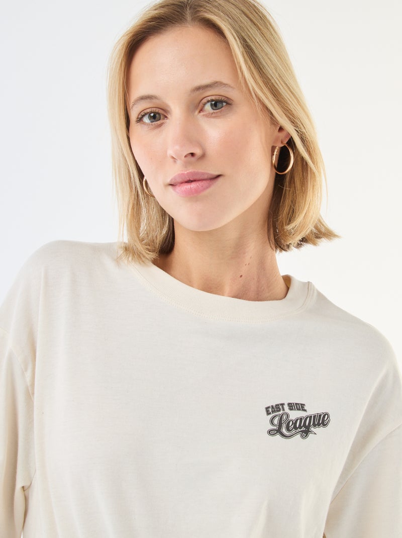 T-shirt oversize con scritta Bianco - Kiabi