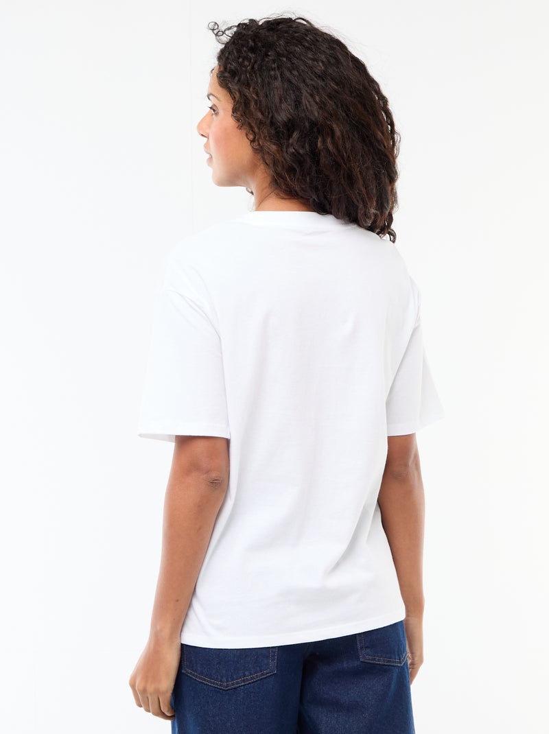 T-shirt oversize con scritta Bianco - Kiabi